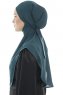 Ebrar - Mørkegrøn Crepe Chiffon Al Amira Hijab