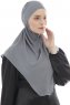 Ebrar - Mørkegrå Crepe Chiffon Al Amira Hijab