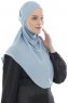 Ebrar - Lyseblå Crepe Chiffon Al Amira Hijab