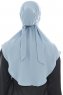 Ebrar - Lyseblå Crepe Chiffon Al Amira Hijab