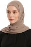 Sahar - Mørk Taupe One Piece Chiffon Hijab