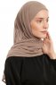 Sahar - Mørk Taupe One Piece Chiffon Hijab