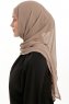 Sahar - Mørk Taupe One Piece Chiffon Hijab