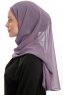 Sahar - Mørke Lilla One Piece Chiffon Hijab