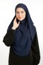 Bengi - Marine Blå Micro Krep Turban Hijab