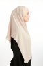 Bengi - Lys Taupe Micro Krep Turban Hijab