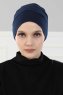 Stella - Marine Blå Bomuld Turban