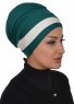 Elsa - Mørkegrøn & Creme Bomuld Turban