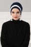 Elsa - Marine Blå & Creme Bomuld Turban