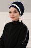 Elsa - Marine Blå & Creme Bomuld Turban