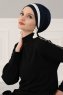 Elsa - Marine Blå & Creme Bomuld Turban