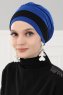 Elsa - Blå & Sort Bomuld Turban