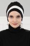 Elsa - Sort & Creme Bomuld Turban