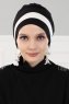 Elsa - Sort & Creme Bomuld Turban