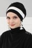 Elsa - Sort & Creme Bomuld Turban