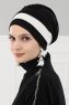 Elsa - Sort & Creme Bomuld Turban