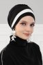 Elsa - Sort & Creme Bomuld Turban