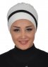 Elsa - Creme & Sort Bomuld Turban