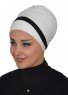 Elsa - Creme & Sort Bomuld Turban