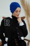 Laura - Blå Bomuld Turban