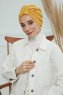 Laura - Sennepsgul Bomuld Turban
