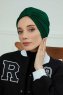 Laura - Mørkegrøn Bomuld Turban
