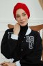 Laura - Rød Bomuld Turban
