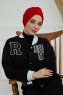 Laura - Rød Bomuld Turban