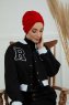 Laura - Rød Bomuld Turban