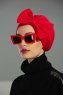 Julia - Rød Bomuld Turban - Ayse Turban