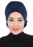 Elisabeth - Marine Blå Bomuld Turban