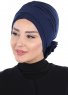 Elisabeth - Marine Blå Bomuld Turban