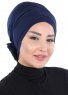 Elisabeth - Marine Blå Bomuld Turban