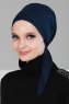 Felicia - Marine Blå Bomuld Turban