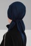 Felicia - Marine Blå Bomuld Turban