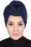 Sigrid - Marine Blå Bumuld Hijab - Ayse Turban