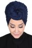 Sigrid - Marine Blå Bumuld Hijab - Ayse Turban
