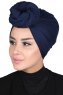 Sigrid - Marine Blå Bumuld Hijab - Ayse Turban