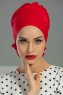Monica - Rød Bomuld Turban - Ayse Turban