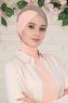 Fiona - Mørk Taupe & Gammelrosa Bomuld Turban