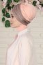 Fiona - Mørk Taupe & Gammelrosa Bomuld Turban