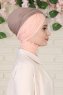 Fiona - Mørk Taupe & Gammelrosa Bomuld Turban