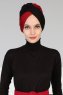 Fiona - Sort & Bordeaux Bomuld Turban