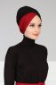 Fiona - Sort & Bordeaux Bomuld Turban