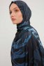 Ezmeray - Marine Blå Mønstret Hijab