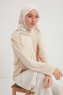 Fadime - Pearl White Mønstret Hijab
