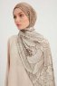 Fadime - Lysebrun Mønstret Hijab