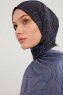 Fadime - Marine Blå Mønstret Hijab