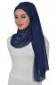 Alva - Marine Blå Praktisk Hijab & Amta