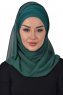 Alva - Mørkegrøn Praktisk Hijab & Amta